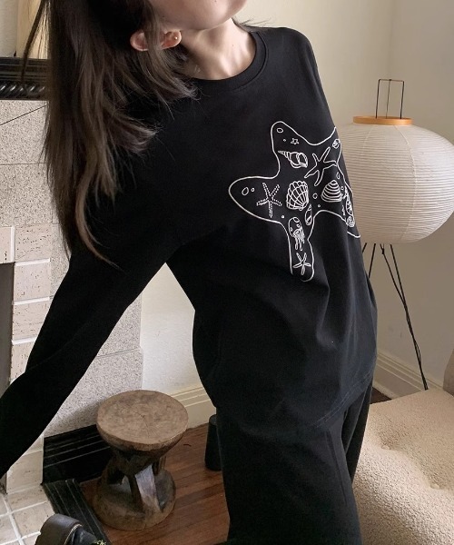 GEMEDA(ジェメダ)の「貝殻プリントT(Tシャツ/カットソー・レディース・ホワイト/ブラック・M)」の11枚目の写真