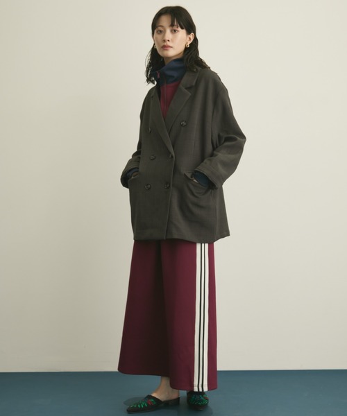 MERLOT（メルロー）の「ダブルライントラックスカート/セットアップ着用可能（スカート・レディース・バーガンディー/ネイビー・FREE）」の16枚目の写真