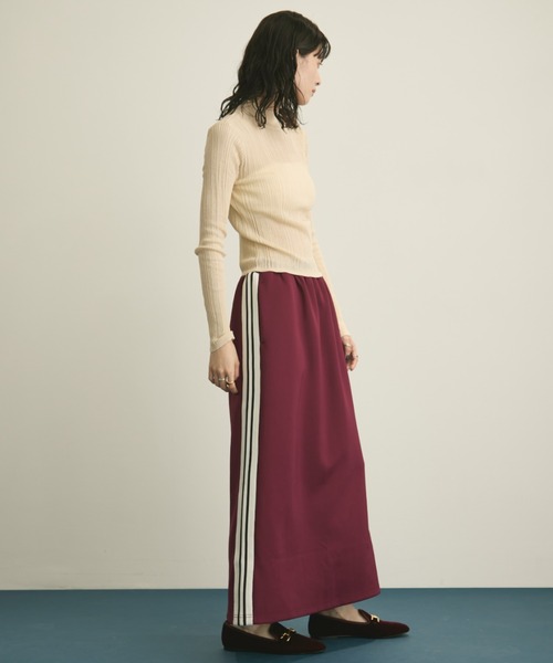 MERLOT（メルロー）の「ダブルライントラックスカート/セットアップ着用可能（スカート・レディース・バーガンディー/ネイビー・FREE）」の14枚目の写真
