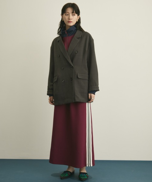 MERLOT（メルロー）の「ダブルライントラックスカート/セットアップ着用可能（スカート・レディース・バーガンディー/ネイビー・FREE）」の15枚目の写真