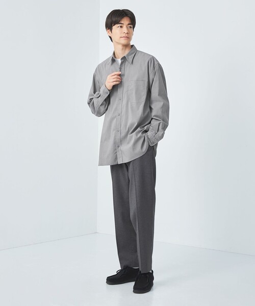 green label relaxing（グリーンレーベルリラクシング）の「FINE BASIC シャンブレー レギュラーカラー シャツ -ストレッチ-（シャツ/ブラウス・メンズ・ライトグレー/ロイヤルブルー/ネイビー・XXL/XL/S/M/L）」の5枚目の写真