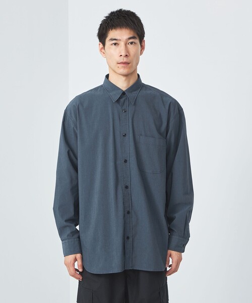green label relaxing（グリーンレーベルリラクシング）の「FINE BASIC シャンブレー レギュラーカラー シャツ -ストレッチ-（シャツ/ブラウス・メンズ・ライトグレー/ロイヤルブルー/ネイビー・XXL/XL/S/M/L）」の7枚目の写真