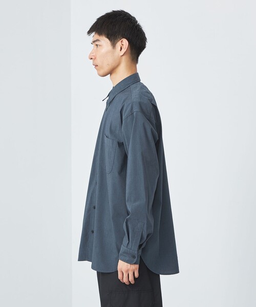 green label relaxing（グリーンレーベルリラクシング）の「FINE BASIC シャンブレー レギュラーカラー シャツ -ストレッチ-（シャツ/ブラウス・メンズ・ライトグレー/ロイヤルブルー/ネイビー・XXL/XL/S/M/L）」の8枚目の写真