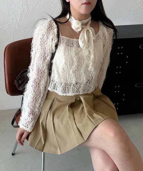 セール】【apresjour mignon SOIE】バラチョーカートップス【ZOZOTOWN