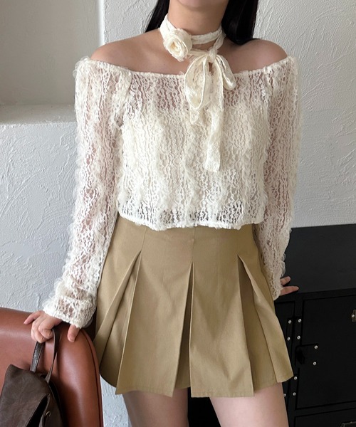 apres jour mignon（アプレジュールミニョン）の「【apresjour mignon SOIE】バラチョーカートップス【ZOZOTOWN限定アイテム】（シャツ/ブラウス・レディース・ブラック/アイボリー・X-LARGE/フリー）」の12枚目の写真