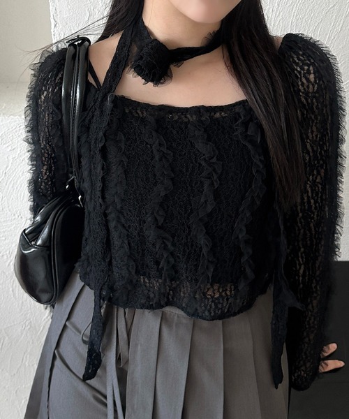 apres jour mignon（アプレジュールミニョン）の「【apresjour mignon SOIE】バラチョーカートップス【ZOZOTOWN限定アイテム】（シャツ/ブラウス・レディース・ブラック/アイボリー・X-LARGE/フリー）」の20枚目の写真