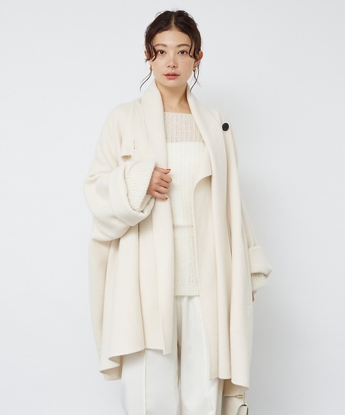 Rouge vif(ルージュヴィフ)の「【2サイズ展開】ストール/マフラー付き変形リバーコート(その他アウター・レディース・カーキ/アイボリー・フリー)」の8枚目の写真
