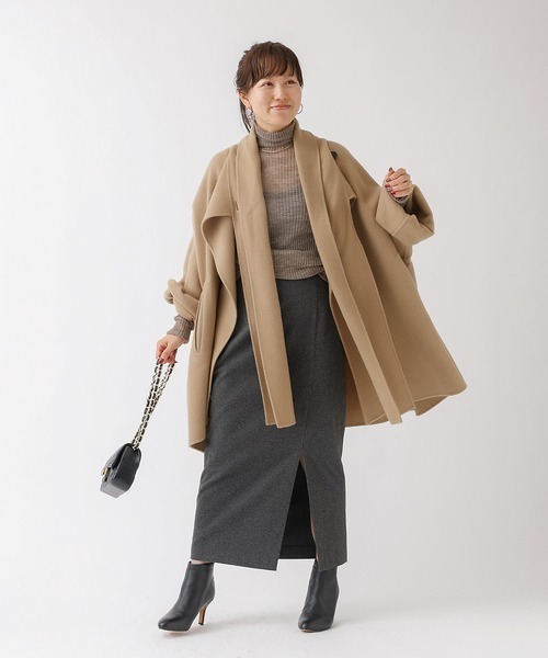 Rouge vif(ルージュヴィフ)の「【2サイズ展開】ストール/マフラー付き変形リバーコート(その他アウター・レディース・カーキ/アイボリー・フリー)」の15枚目の写真