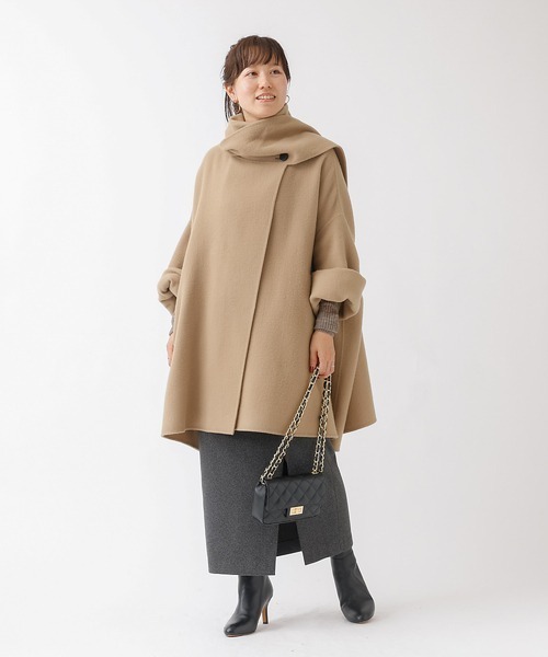 Rouge vif(ルージュヴィフ)の「【2サイズ展開】ストール/マフラー付き変形リバーコート(その他アウター・レディース・カーキ/アイボリー・フリー)」の16枚目の写真