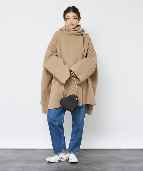 Rouge vif(ルージュヴィフ)の「【2サイズ展開】ストール/マフラー付き変形リバーコート(その他アウター・レディース・カーキ/アイボリー・フリー)」の14枚目の写真