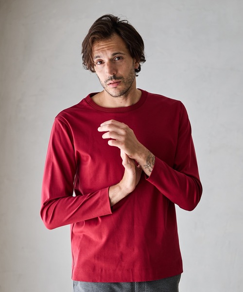 RATTLE TRAP(ラトルトラップ)の「シルケットスムースクルーネックT(Tシャツ/カットソー・メンズ・ホワイト/ボルドー/ブラック・S/M/L/LL)」の1枚目の写真