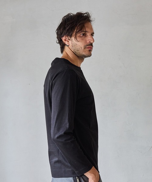 RATTLE TRAP(ラトルトラップ)の「シルケットスムースクルーネックT(Tシャツ/カットソー・メンズ・ホワイト/ボルドー/ブラック・S/M/L/LL)」の4枚目の写真