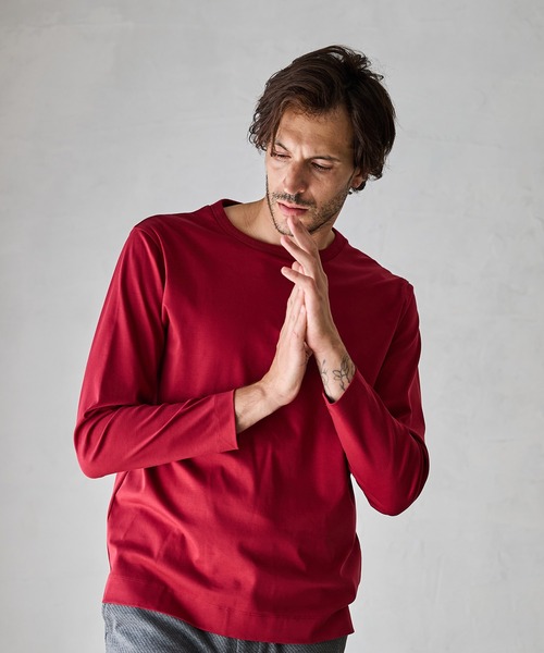 RATTLE TRAP(ラトルトラップ)の「シルケットスムースクルーネックT(Tシャツ/カットソー・メンズ・ホワイト/ボルドー/ブラック・S/M/L/LL)」の12枚目の写真