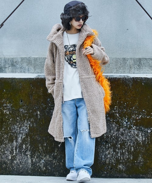 GEVS.(ジェイヴィス)の「ボアモッズコート <大きいサイズ有>GEVS.(モッズコート・レディース・ベージュ/ブラウン・4L/3L/LL/L/M/5L)」の7枚目の写真