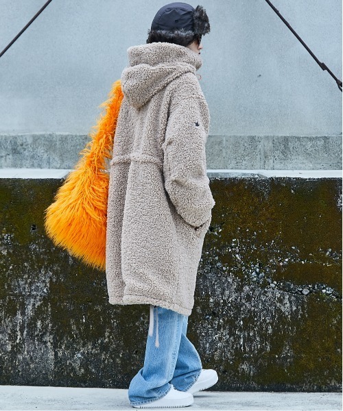 GEVS.(ジェイヴィス)の「ボアモッズコート <大きいサイズ有>GEVS.(モッズコート・レディース・ベージュ/ブラウン・4L/3L/LL/L/M/5L)」の9枚目の写真