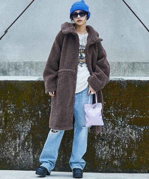 GEVS.(ジェイヴィス)の「ボアモッズコート <大きいサイズ有>GEVS.(モッズコート・レディース・ベージュ/ブラウン・4L/3L/LL/L/M/5L)」の16枚目の写真