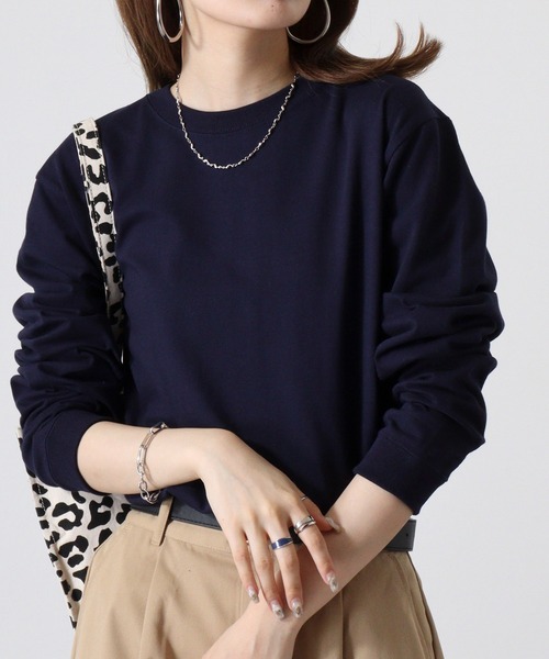 atONE（アットワン）の「5.6オンスハイグレードロングスリーブTシャツ（Tシャツ/カットソー・レディース・グリーン系その他3/バーガンディー/ブラック/アッシュ/ネイビー・L/M/XL）」の11枚目の写真