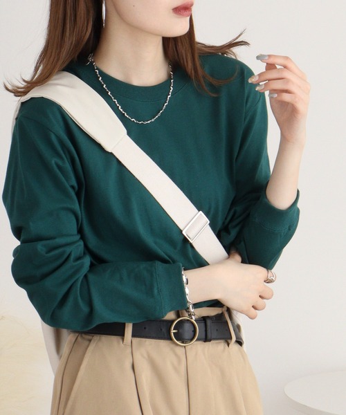 atONE（アットワン）の「5.6オンスハイグレードロングスリーブTシャツ（Tシャツ/カットソー・レディース・グリーン系その他3/バーガンディー/ブラック/アッシュ/ネイビー・L/M/XL）」の22枚目の写真