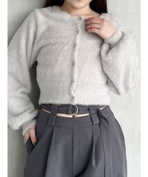 MERCURYDUO | ロングスリーブミニシャギーニットカーディガン(カーディガン/ボレロ)