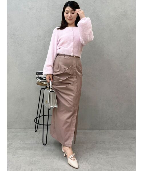 MERCURYDUO（マーキュリーデュオ）の「ロングスリーブミニシャギーニットカーディガン（カーディガン/ボレロ・レディース・レッド/ライトグレー/ピンク/イエロー/グレー/ライトブルー/アイボリー・FREE）」の9枚目の写真