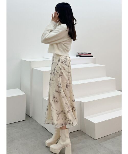 MERCURYDUO（マーキュリーデュオ）の「ロングスリーブミニシャギーニットカーディガン（カーディガン/ボレロ・レディース・レッド/ライトグレー/ピンク/イエロー/グレー/ライトブルー/アイボリー・FREE）」の16枚目の写真