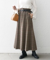 SHIPS any | SHIPS any:（手洗い可能）ウール ミックス チェック フレア スカート(スカート)
