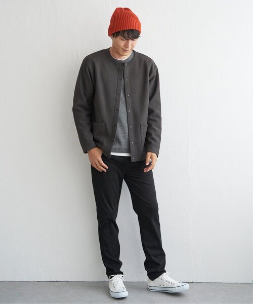 ikka（イッカ）の「ボンディングクルーネックカーディガン（カーディガン/ボレロ・メンズ・チャコールグレー/ブラック/ネイビー/ベージュ・M/L/XL/S）」の6枚目の写真