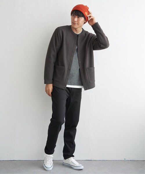 ikka（イッカ）の「ボンディングクルーネックカーディガン（カーディガン/ボレロ・メンズ・チャコールグレー/ブラック/ネイビー/ベージュ・M/L/XL/S）」の7枚目の写真