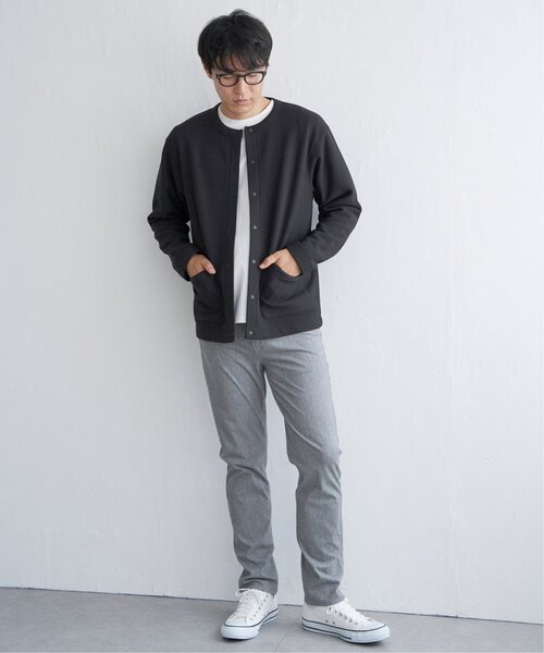 ikka（イッカ）の「ボンディングクルーネックカーディガン（カーディガン/ボレロ・メンズ・チャコールグレー/ブラック/ネイビー/ベージュ・M/L/XL/S）」の8枚目の写真