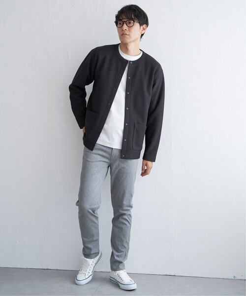 ikka（イッカ）の「ボンディングクルーネックカーディガン（カーディガン/ボレロ・メンズ・チャコールグレー/ブラック/ネイビー/ベージュ・M/L/XL/S）」の9枚目の写真