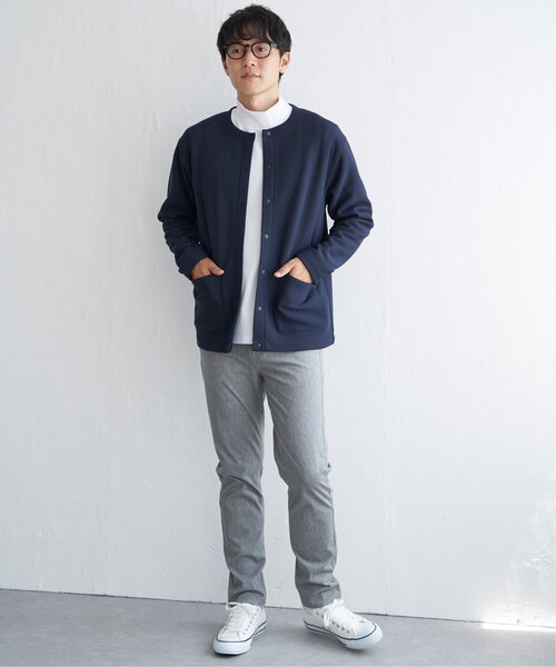 ikka（イッカ）の「ボンディングクルーネックカーディガン（カーディガン/ボレロ・メンズ・チャコールグレー/ブラック/ネイビー/ベージュ・M/L/XL/S）」の10枚目の写真
