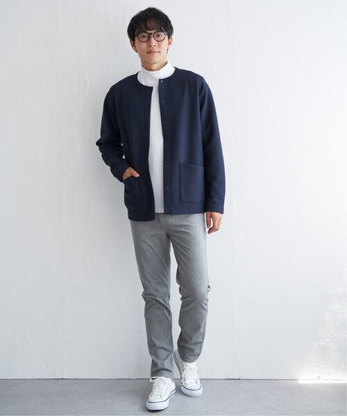ikka（イッカ）の「ボンディングクルーネックカーディガン（カーディガン/ボレロ・メンズ・チャコールグレー/ブラック/ネイビー/ベージュ・M/L/XL/S）」の11枚目の写真