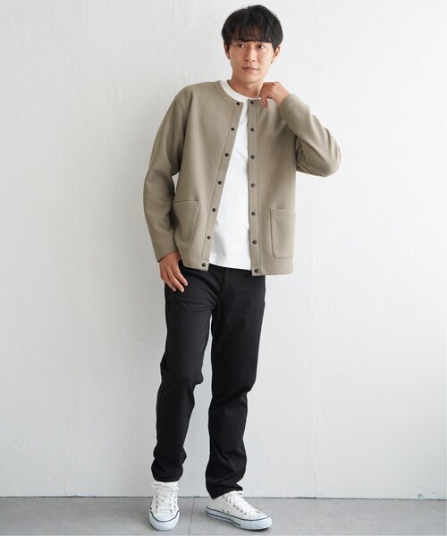 ikka（イッカ）の「ボンディングクルーネックカーディガン（カーディガン/ボレロ・メンズ・チャコールグレー/ブラック/ネイビー/ベージュ・M/L/XL/S）」の12枚目の写真