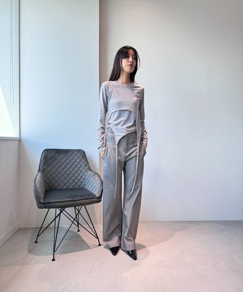 Y2K SYNAPSE FACTORY（ワイツーケー シナプスファクトリー）の「【レイヤード】カットソー（Tシャツ/カットソー・レディース・ホワイト/グレー・FREE）」の14枚目の写真