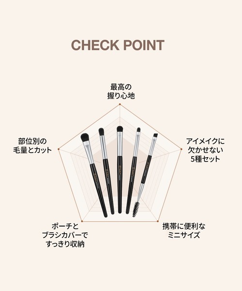 Studio17（スタジオジュウナナ）の「【studio17/スタジオ17】EYE MAKEUP BRUSH SET（アイメイク ブラシ5本セット）（メイクブラシ・レディース・ブラック/ピンク・FREE）」の8枚目の写真