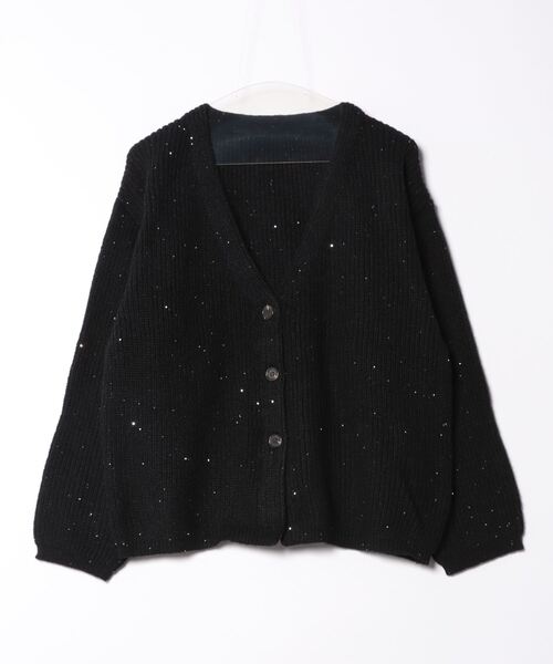 STYLEBLOCK（スタイルブロック）の「スパンコールニットカーディガン（カーディガン/ボレロ・レディース・ダークグレー/ライトグレー/グリーン/アイボリー/ピンクベージュ/ブラック・M）」の8枚目の写真