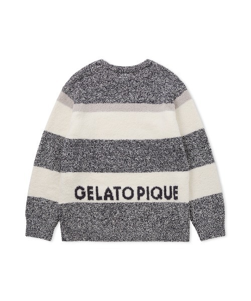 ジェラートピケ パウダーメランジボーダープルオーバー モカ セット gelato pique（ジェラートピケ）の「【HOMME】パウダーメランジ