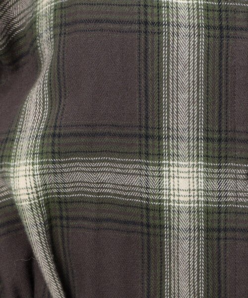 ONIGIRI（オニギリ）の「起毛チェック　シャツワンピース（シャツワンピース・レディース・チャコール/ベージュ・FREE）」の15枚目の写真