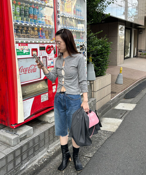 セール】ヴィンテージライクハーフデニムパンツ（デニムパンツ