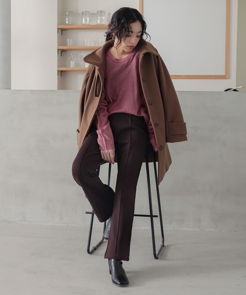 裏起毛カットジョーゼットフレアパンツ』（スラックス）｜n