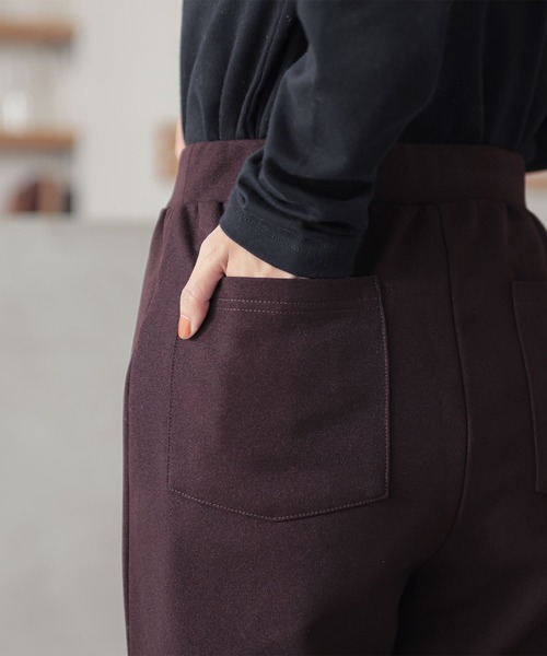 n'OrLABEL（ノアールレーベル）の「『裏起毛カットジョーゼットフレアパンツ』（スラックス・レディース・ブラック/グリーン/ブラウン・1/2）」の16枚目の写真