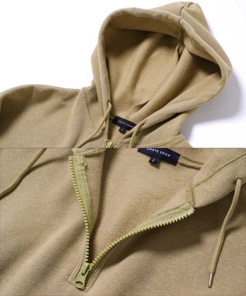 jiggys shop(ジギーズショップ)の「裏起毛ハーフジップパーカーフーディー(パーカー・メンズ・ブラック/ベージュ・X-LARGE/LARGE/MEDIUM)」の16枚目の写真