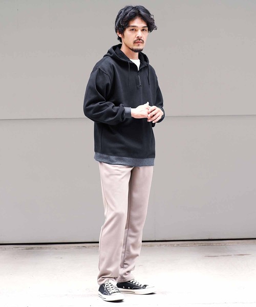 jiggys shop(ジギーズショップ)の「裏起毛ハーフジップパーカーフーディー(パーカー・メンズ・ブラック/ベージュ・X-LARGE/LARGE/MEDIUM)」の10枚目の写真