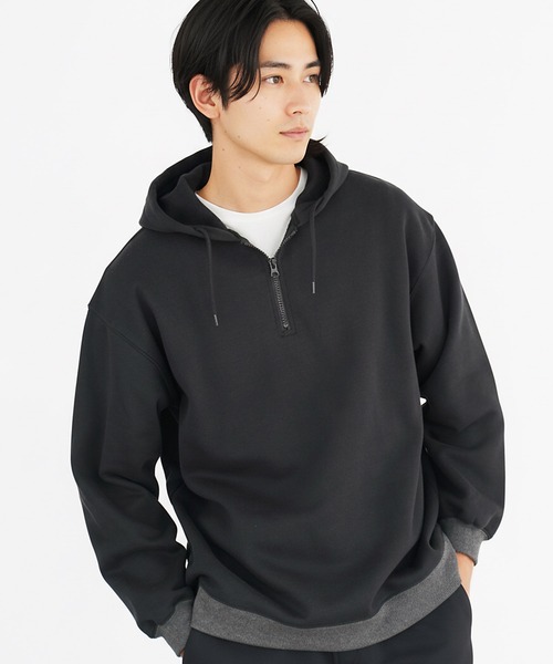 jiggys shop(ジギーズショップ)の「裏起毛ハーフジップパーカーフーディー(パーカー・メンズ・ブラック/ベージュ・X-LARGE/LARGE/MEDIUM)」の22枚目の写真