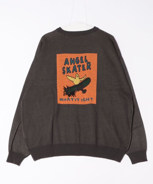 【（What it isNt）ART BY MARKGONZALES / (ワットイットイズント) アートバイマークゴンザレス】シャギーダブルジャガード クルーネックセーター ユニセックス（ニット/セーター）｜（What it isNt）ART BY MARKGONZALES（ワットイットイズント）