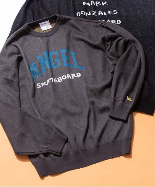 【（What it isNt）ART BY MARKGONZALES / (ワットイットイズント) アートバイマークゴンザレス】シャギーダブルジャガード クルーネックセーター ユニセックス（ニット/セーター）｜（What it isNt）ART BY MARKGONZALES（ワットイットイズント）