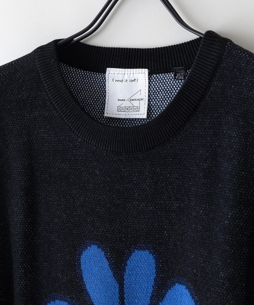 【（What it isNt）ART BY MARKGONZALES / (ワットイットイズント) アートバイマークゴンザレス】シャギーダブルジャガード クルーネックセーター ユニセックス（ニット/セーター）｜（What it isNt）ART BY MARKGONZALES（ワットイットイズント）