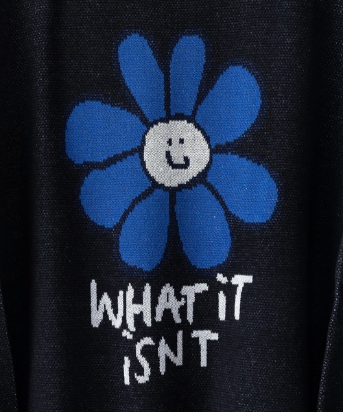 【（What it isNt）ART BY MARKGONZALES / (ワットイットイズント) アートバイマークゴンザレス】シャギーダブルジャガード クルーネックセーター ユニセックス（ニット/セーター）｜（What it isNt）ART BY MARKGONZALES（ワットイットイズント）