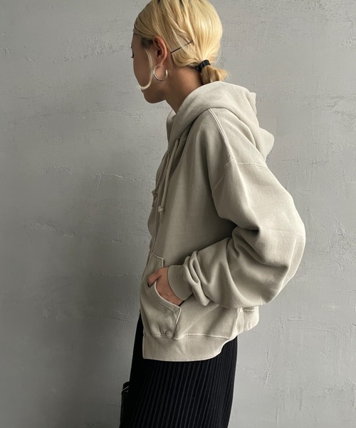 JEANS FACTORY Clothes（ジーンズファクトリークローズ）の「[Jeans Factory Clothes/ジーンズファクトリークローズ] ケミカル加工 フェードスウェット ジップパーカー（パーカー・レディース・ブラック/グレー/レッド・S/M/L）」の8枚目の写真