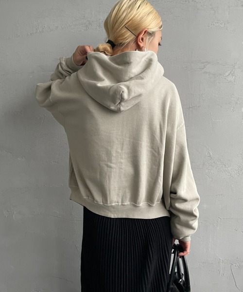 JEANS FACTORY Clothes（ジーンズファクトリークローズ）の「[Jeans Factory Clothes/ジーンズファクトリークローズ] ケミカル加工 フェードスウェット ジップパーカー（パーカー・レディース・ブラック/グレー/レッド・S/M/L）」の9枚目の写真
